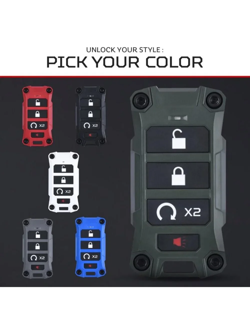 Custom Replacement Key Fob Case for Ram 2019+ - Durable Army Green Design